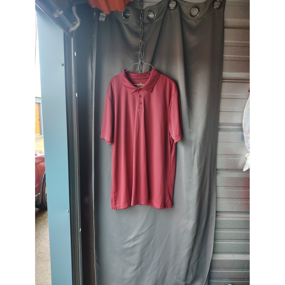 Outdoor Life Mens‎ XXL Tall Polo Shirt Burgundy Maroon Short Sleeve Pique Knit